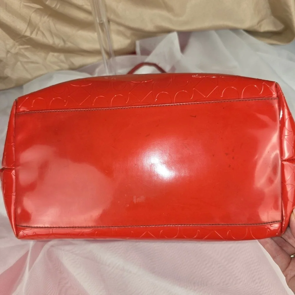 Kate Spade Sophie Red Patent Leather Embossed Heart‎ Tote Bag Project Piece